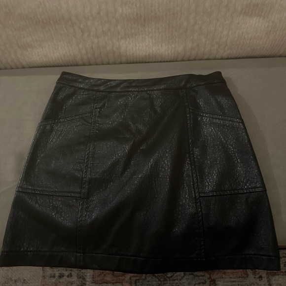 Leather Black Skirt - Picture 1 of 3